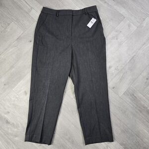 New! Express Women's 12R Stretch Gray Straight Super High Rise Career Pants